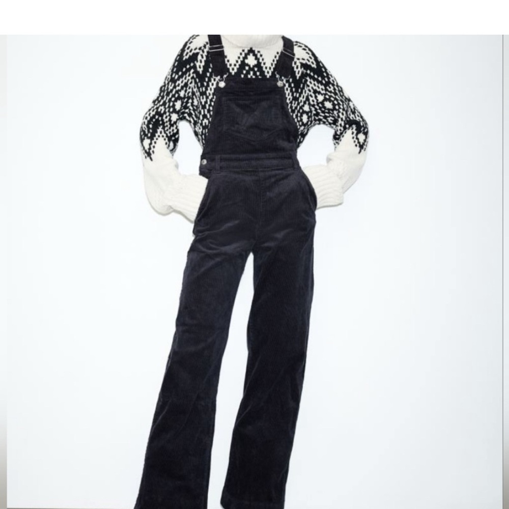 H&M Black Corduroy Jumpsuit